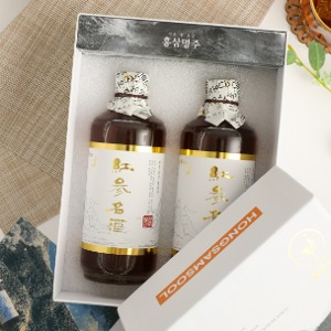 홍삼명주 선물세트 (2병입) 500ml 14도 약주 홍삼발효 전통주